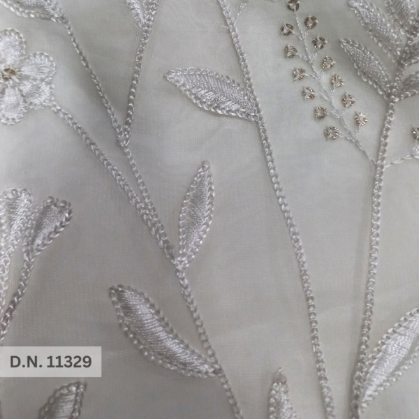 Shop Chain Stitch Embroidery Fabric – Allover Floral Design for Bridal Wear