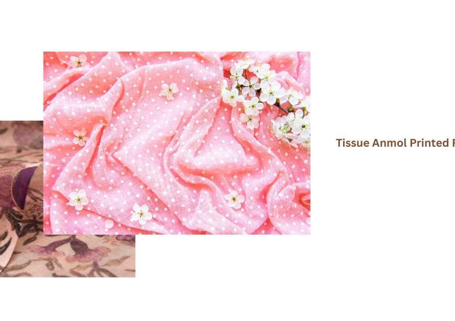 Discover the beauty of Tissue Anmol printed fabric! Ideal for sarees, lehengas, and more, this lightweight fabric offers elegance, versatility, and stunning digital prints.