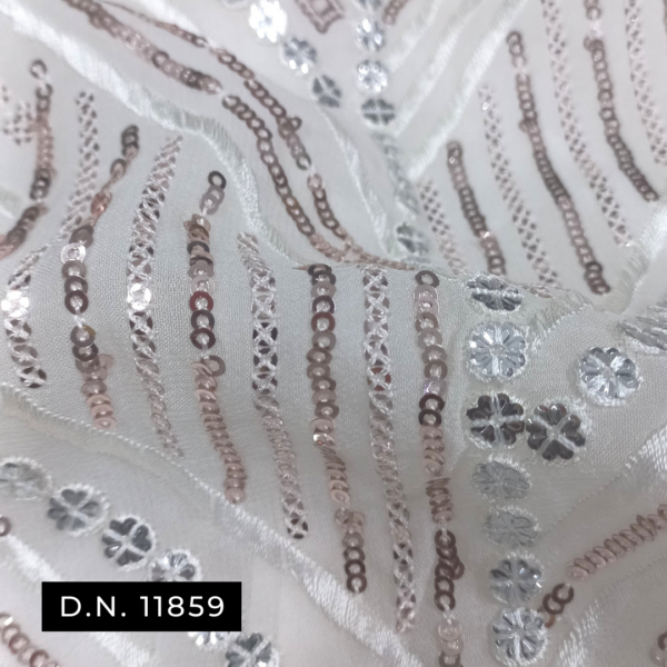 Mesmerizing Heavy Embroidery Georgette Fabric for Dresses