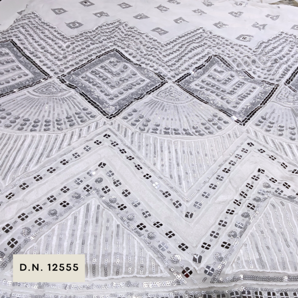 Beautiful Daman Pattern Sequins Work on Georgette Fabric