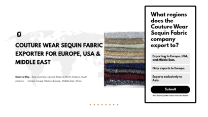 Couture Wear Sequin Fabric Exporter For Europe, USA & Middle East
