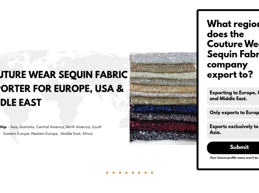 Couture Wear Sequin Fabric Exporter For Europe, USA & Middle East