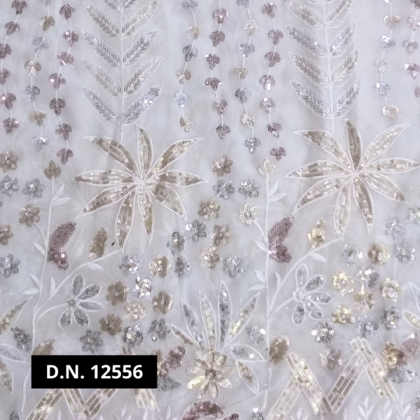 Buy Georgette Embroidered Fabric for Designer Sarees, Lehengas, and Gowns