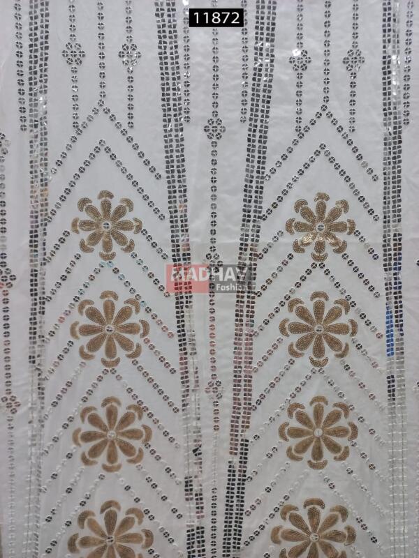 Daman Sequins Georgette Fabric for Lehenga