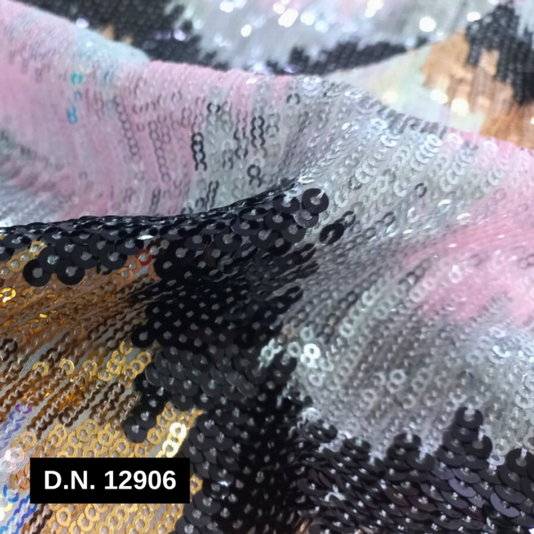 Designer Multicolor Sequins Georgette Fabric – Ideal for Apparel Creations