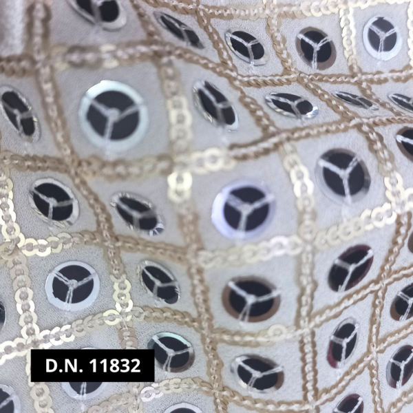 Designer Sequins Daman Georgette Fabric for Sarees & Dresses