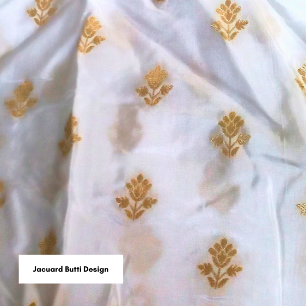 Heavy Border Jacquard Butti Fabric for Bridal & Festive Garments