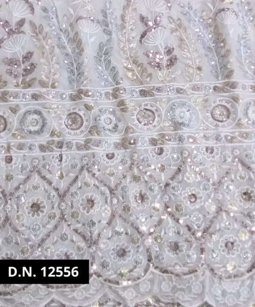 Buy Heavy Embroidered Georgette Fabric for Sarees, Lehengas, and Gowns