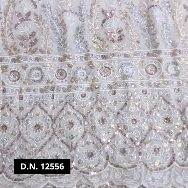 Buy Heavy Embroidered Georgette Fabric for Sarees, Lehengas, and Gowns