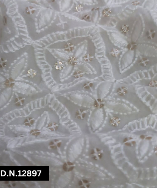 Buy Lucknowi Chikankari Embroidery Fabric for any Types of Garment Creation