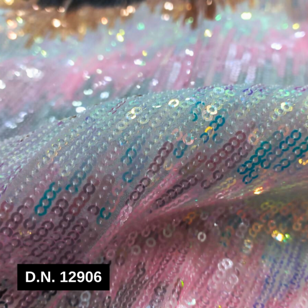 Sparkling Multicolor Sequins Work Georgette Fabric for Festive Wear