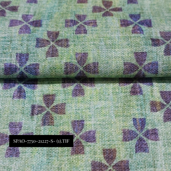 Wonderful Green Floral Digital Print Linen touch fabric for Mens Shirts