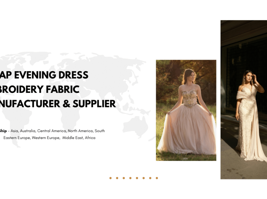 Wrap Evening Dress Embroidery Fabric Manufacturer & Supplier