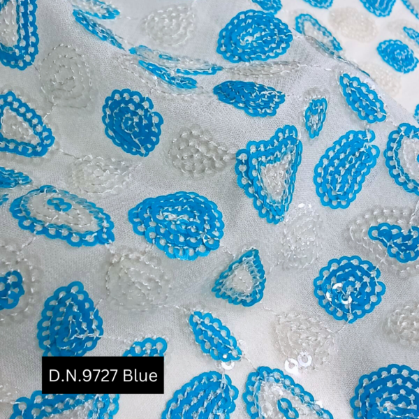 Buy Luxurious Turquoise Fabric Perfect for Gowns, Stage Costumes & Party Wear