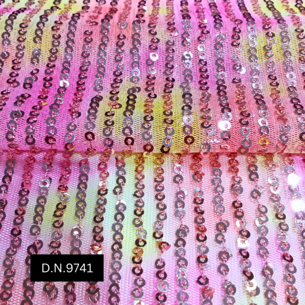 Buy Multicolor Printed Sequins Fabric – A Luxurious Choice for Every Occasion