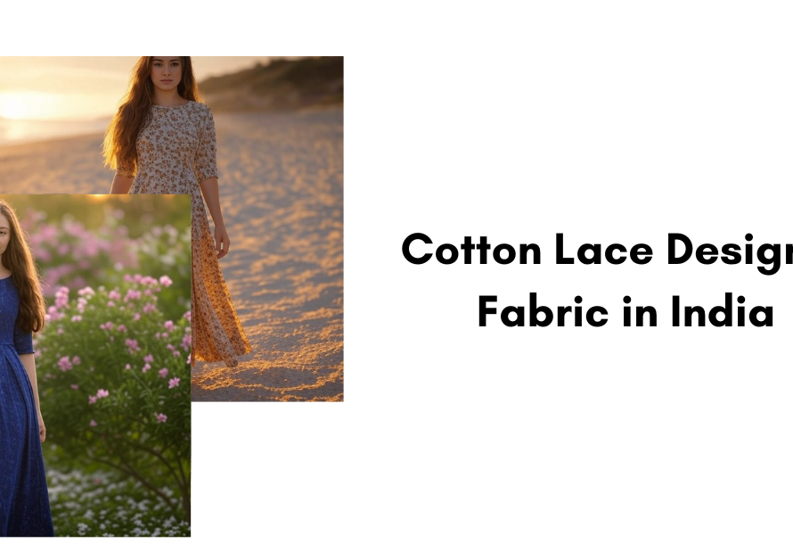 Cotton Lace Designer Fabric in India