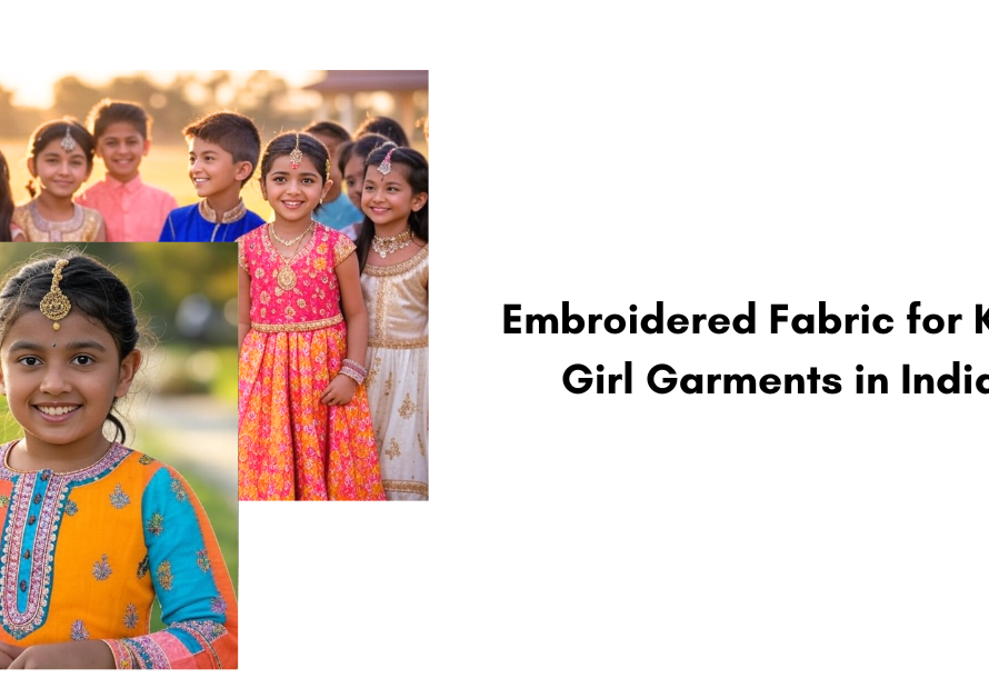 Embroidered Fabric for Kids Girl Garments in India