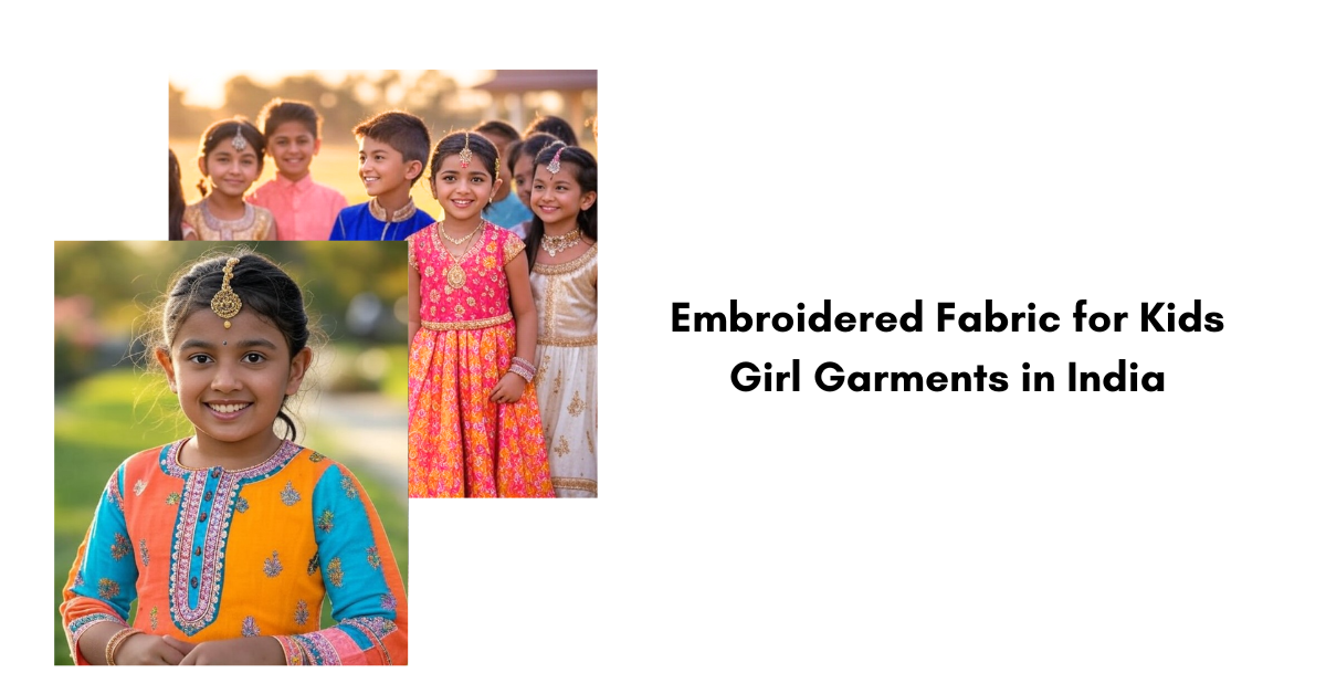 Embroidered Fabric for Kids Girl Garments in India