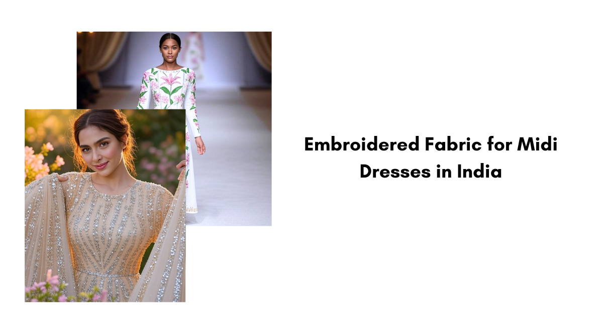 Embroidered Fabric for Midi Dresses in India