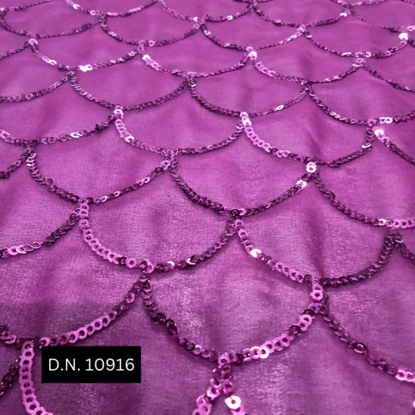 Georgette Golden Sequins Fabric for Luxurious Outfits