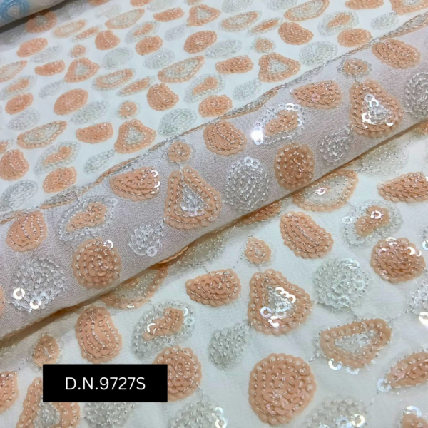 Buy Light Brown Sequins Fabric for Elegant Apparel