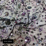 Luxury Floral Embroidery Sequin Fabric for Weddings & Dresses