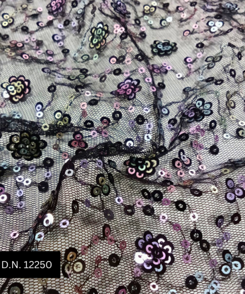 Luxury Floral Embroidery Sequin Fabric for Weddings & Dresses