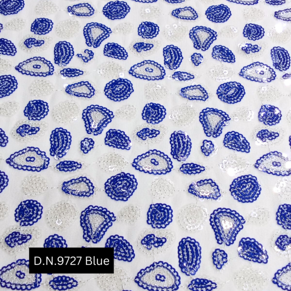 Shop Blue Transparent Sequins Fabric for Fashionable Apparel