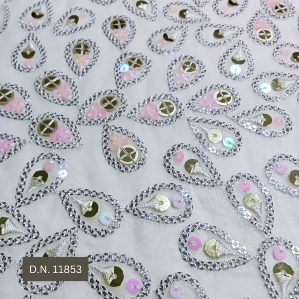 Stunning Allover Pattern Sequin Georgette Fabric