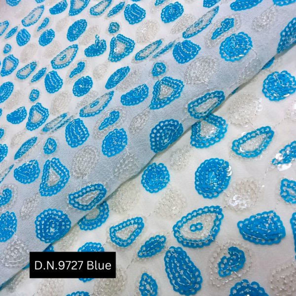 Transform Your Designs with Turquoise 3mm Sequins Fabric by Madhav Fashion