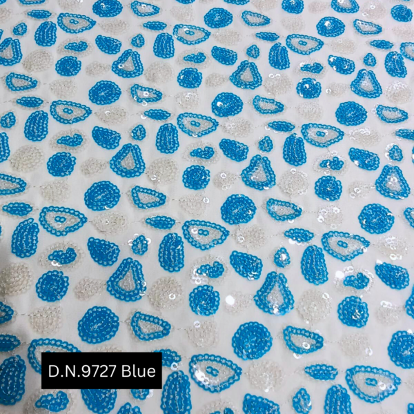 Turquoise 3mm Sequins Fabric for Luxury Dresses