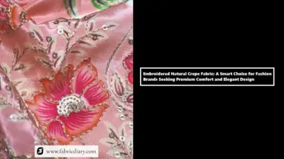 Embroidered Natural Crepe Fabric for Fashion Startups & D2C Brands