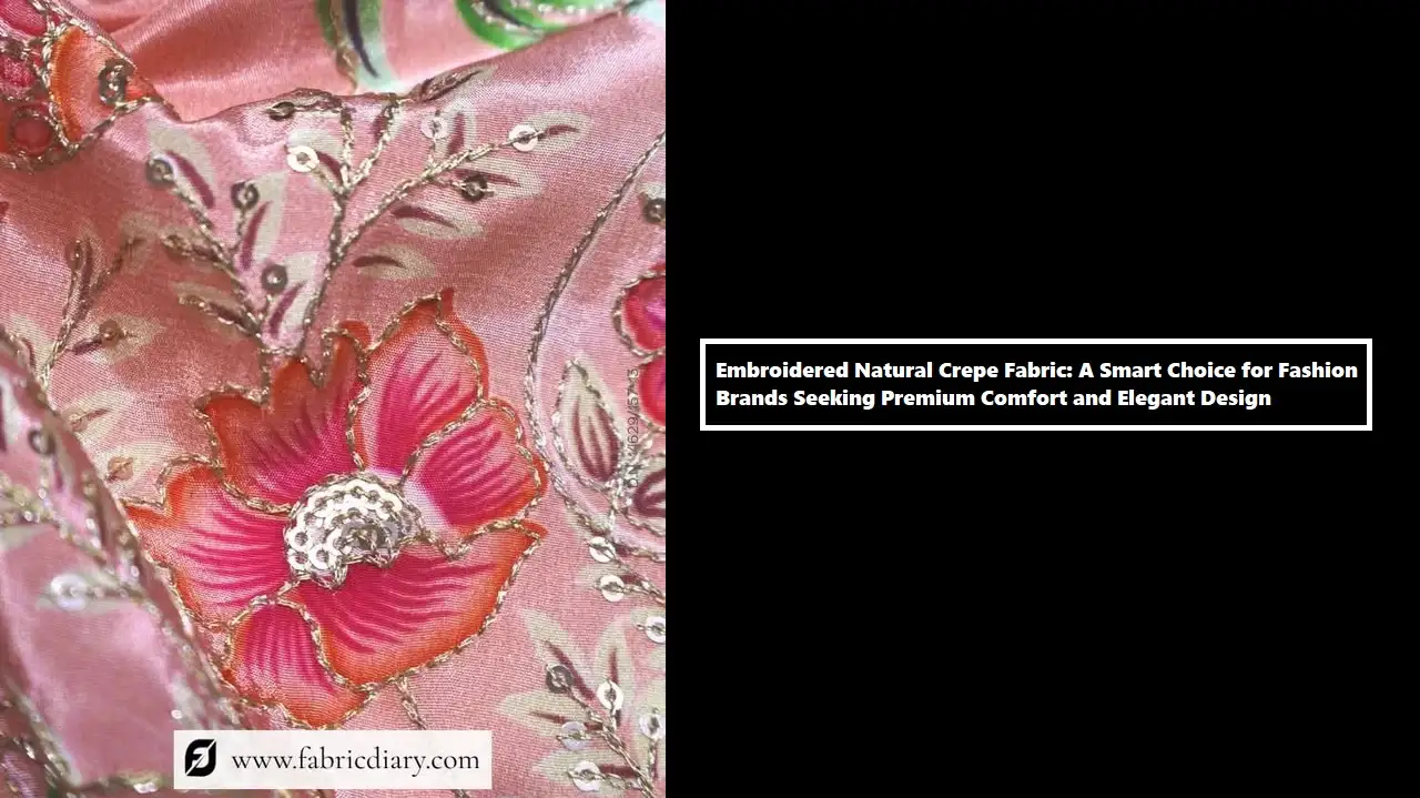 Embroidered Natural Crepe Fabric for Fashion Startups & D2C Brands