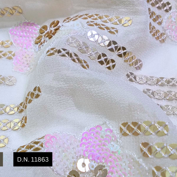 Awesome Soft Pink Gold Sequins Fabric