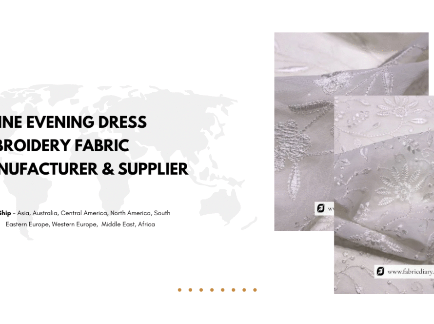 A-line Evening Dress Embroidery Fabric Manufacturer & Supplier