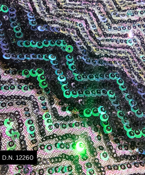 Buy Luxurious Zigzag Pattern Black Sequin Fabric