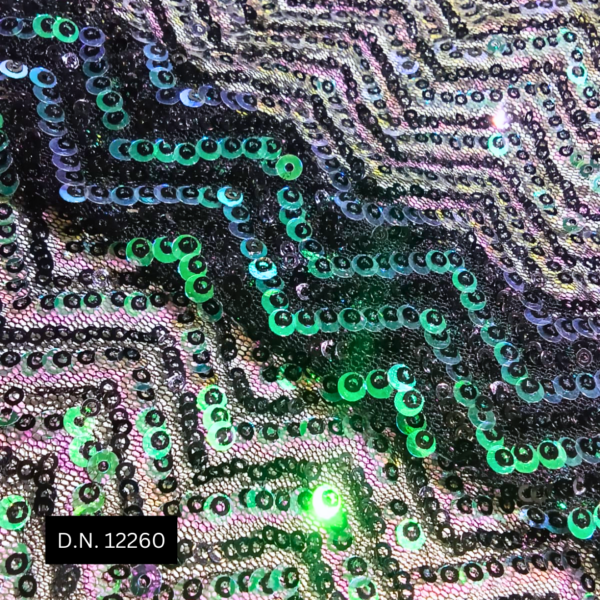 Buy Luxurious Zigzag Pattern Black Sequin Fabric