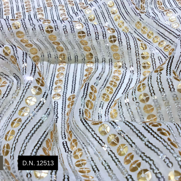 Buy Sidelining Pattern Sequin Fabric