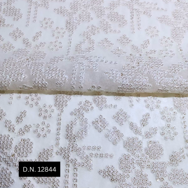 Dyeable Georgette Chikankari Fabric – Perfect for Bridal, Ethnic & Western Wear