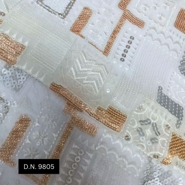 Experience Elegance with Luxurious Georgette Fabric with Gold & Silver Sequins