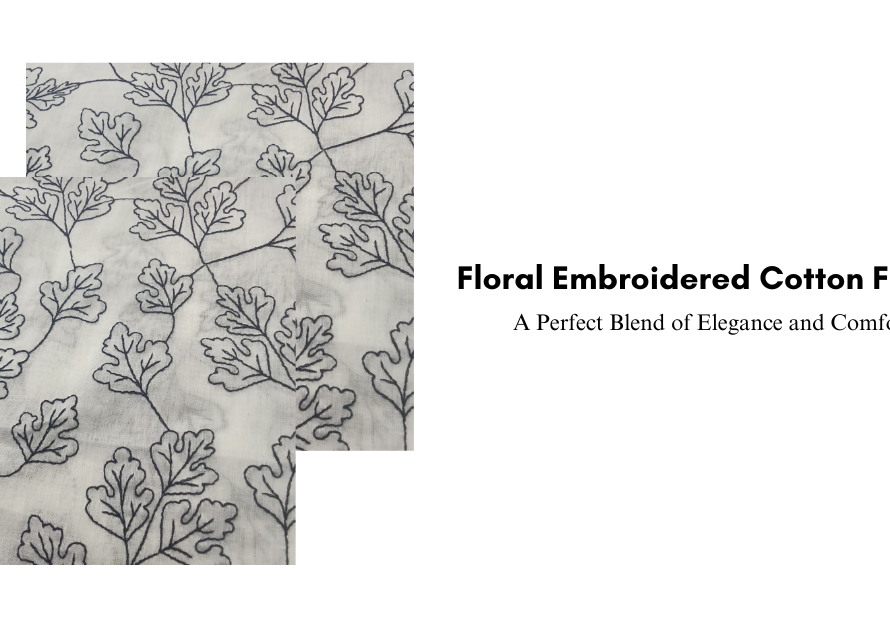 Floral Embroidered Cotton Fabric