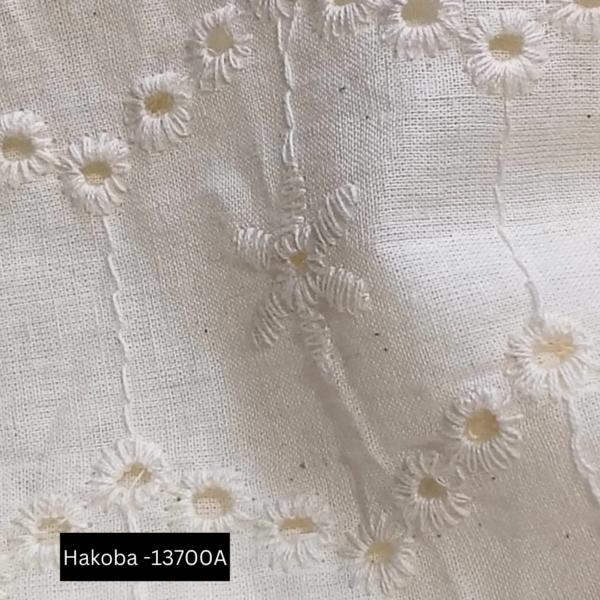 High-Quality Cotton Lace Fabric with Delicate Hollow Embroidery Patterns