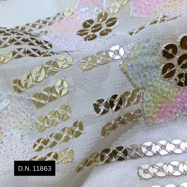 Lovely Soft Pink Gold Sequins Fabric