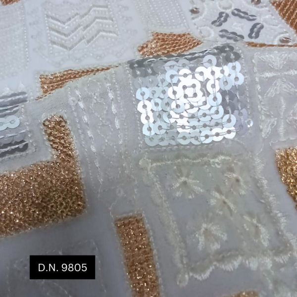 Luxurious Georgette Fabric with Gold & Silver Sequins – The Ultimate Choice for Designers