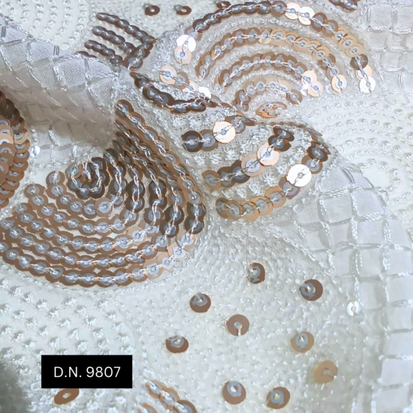 Luxury Brown Geometric Sequin Fabric with Silver Sequins for Exclusive Fashion Brands