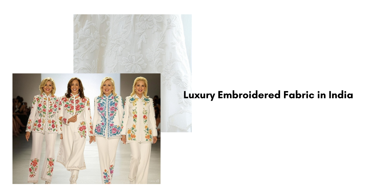 Luxury Embroidered Fabric in India