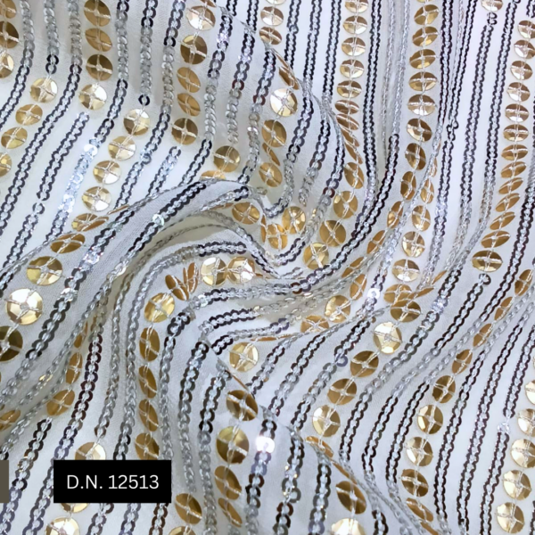 Luxury Sidelining Pattern Sequin Fabric