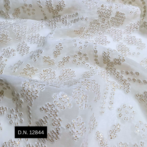 Pure Georgette Fabric with Intricate Chikankari Work – Ideal for Couture Creations