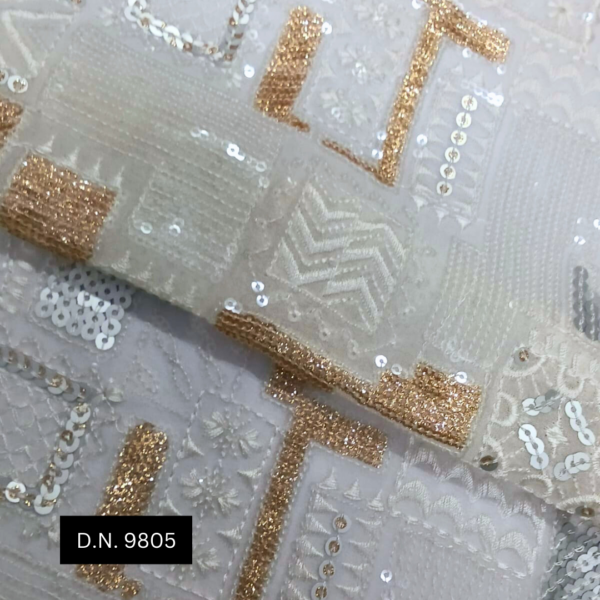 Shimmer & Shine Luxurious Georgette Fabric with Gold & Silver Sequins