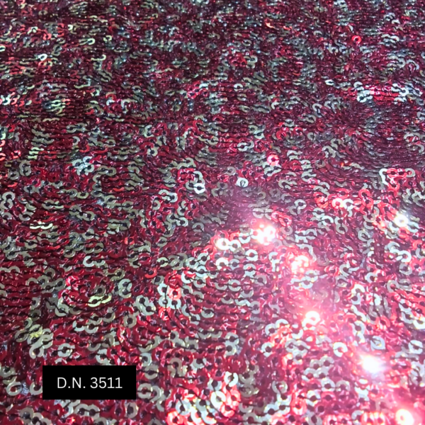 Shiny Red & Gold Sequins Fabric for Prom Dresses & Evening Gowns